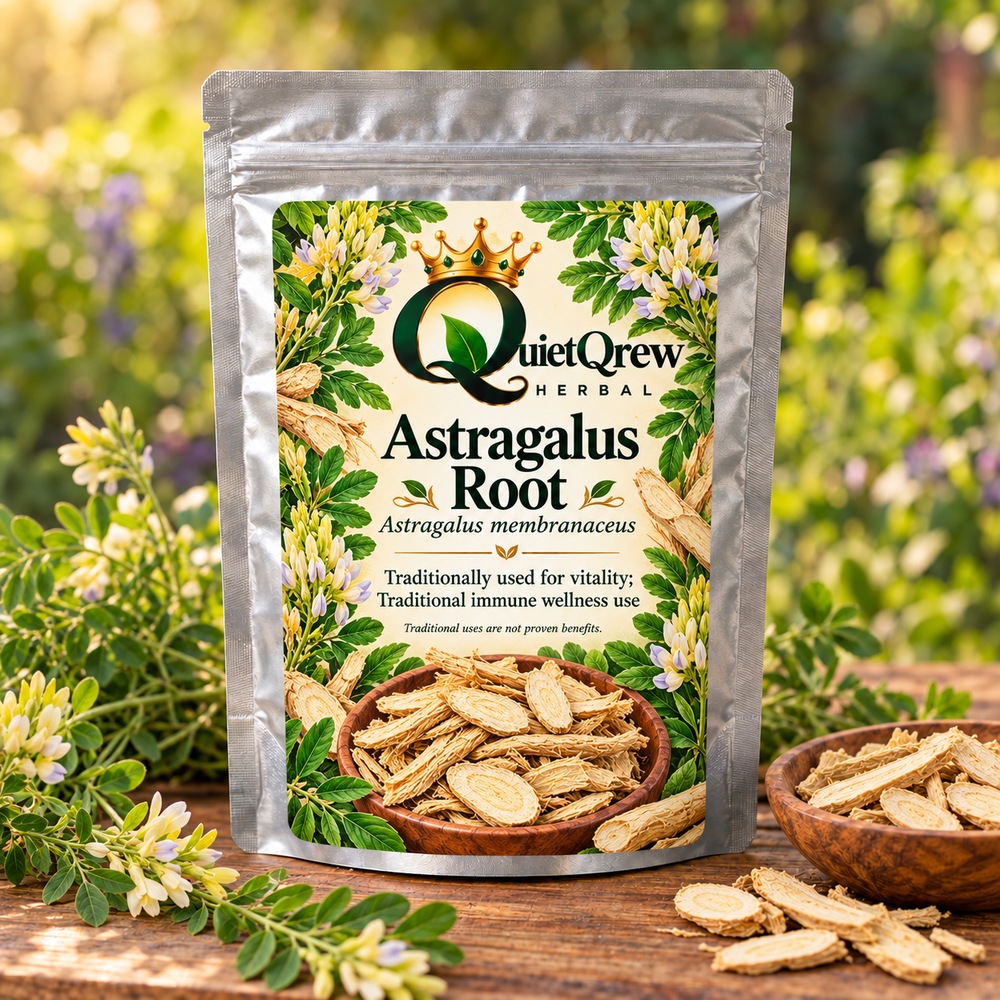 Astragalus Root — Astragalus membranaceus — QuietQrew Herbal label