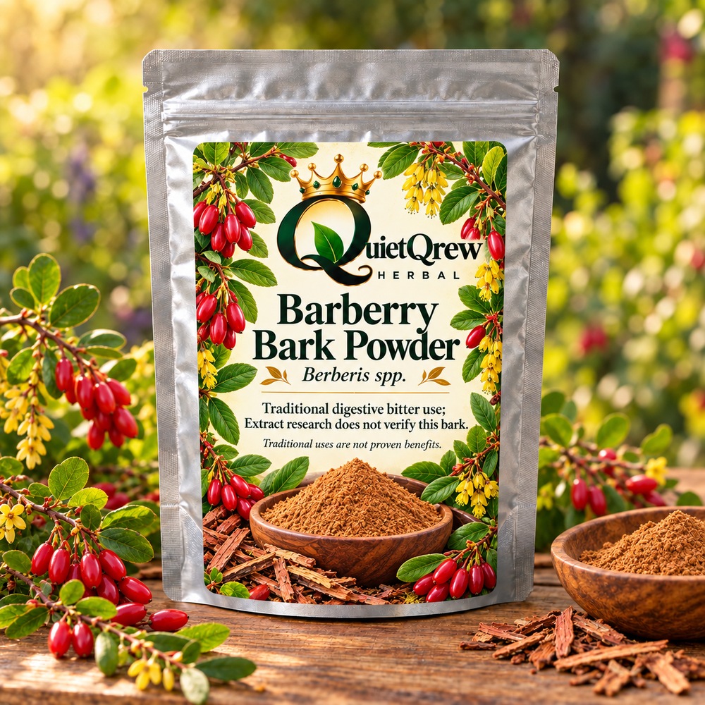 Barberry Bark Powder — Berberis spp. — QuietQrew Herbal label