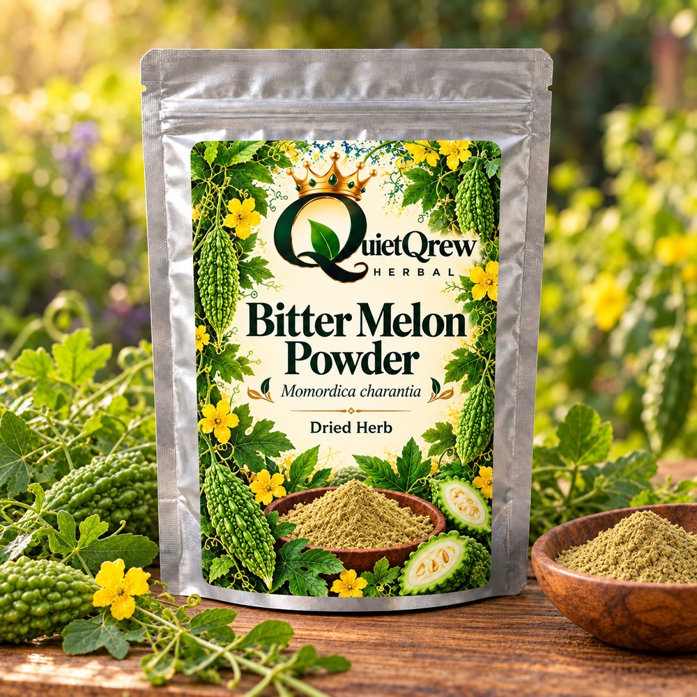 Bitter Melon Powder — Momordica charantia — QuietQrew Herbal label