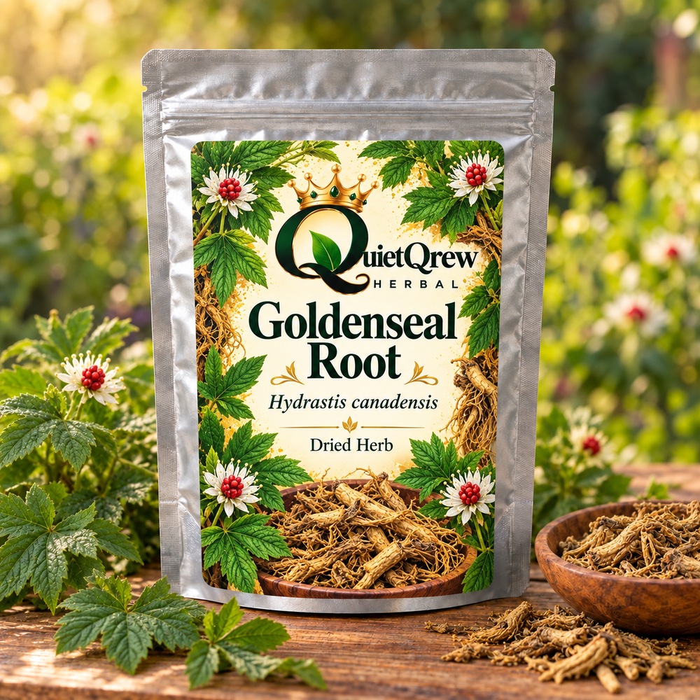 Goldenseal Root — Hydrastis canadensis — QuietQrew Herbal label