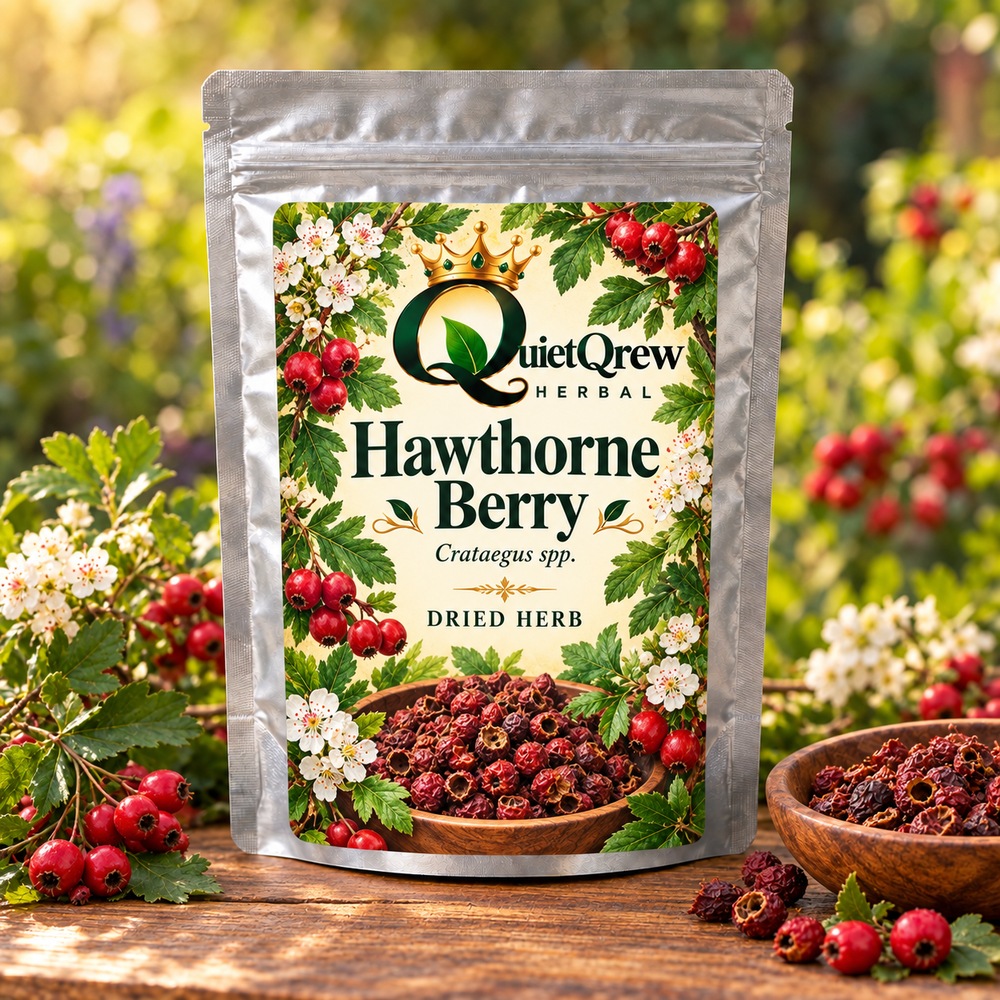 Hawthorne Berry — Crataegus spp. — QuietQrew Herbal label