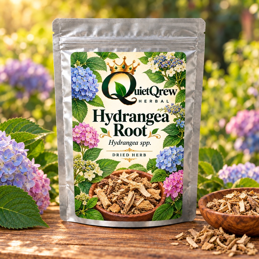 Hydrangea Root — Hydrangea spp. — QuietQrew Herbal label