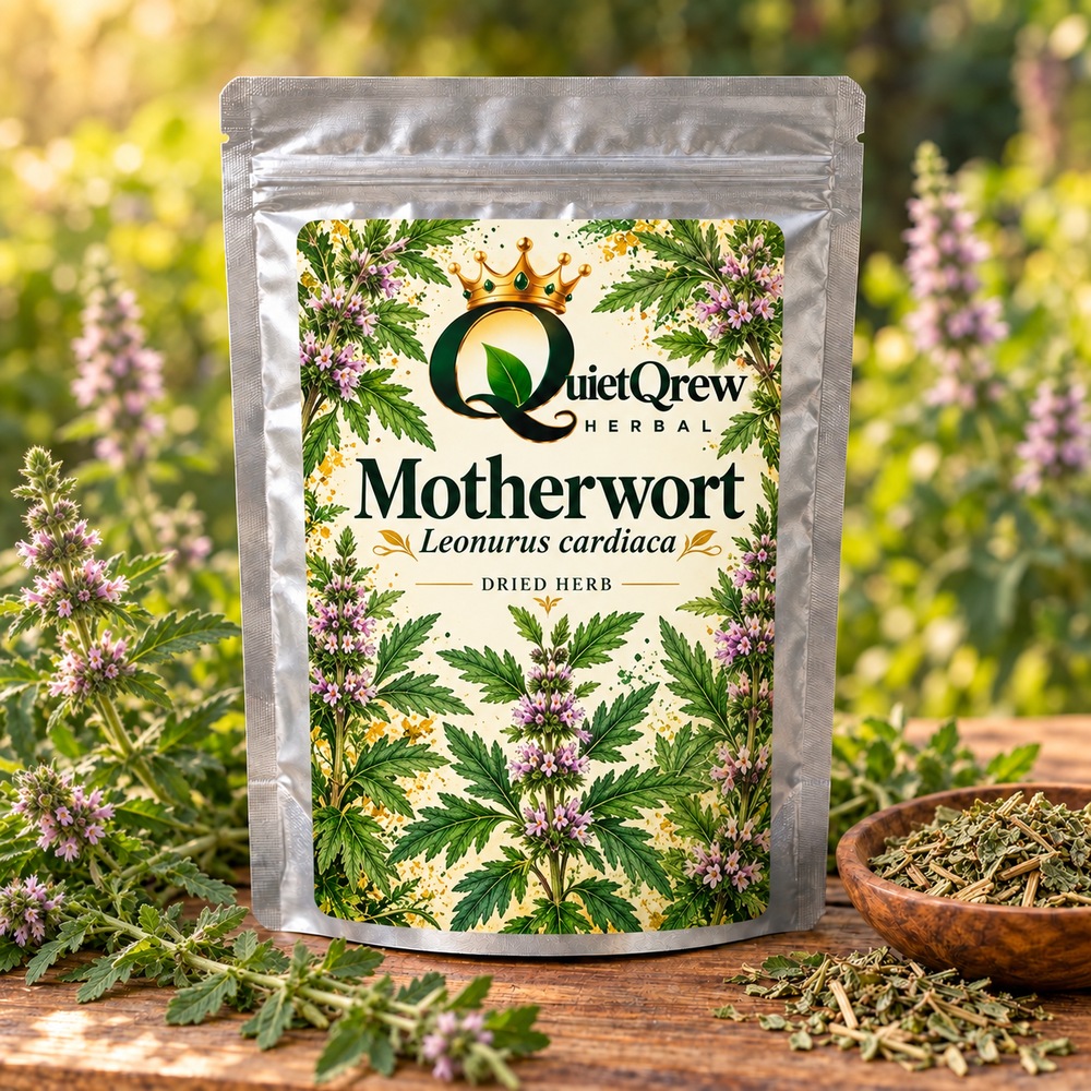 Motherwort — Leonurus cardiaca — QuietQrew Herbal label