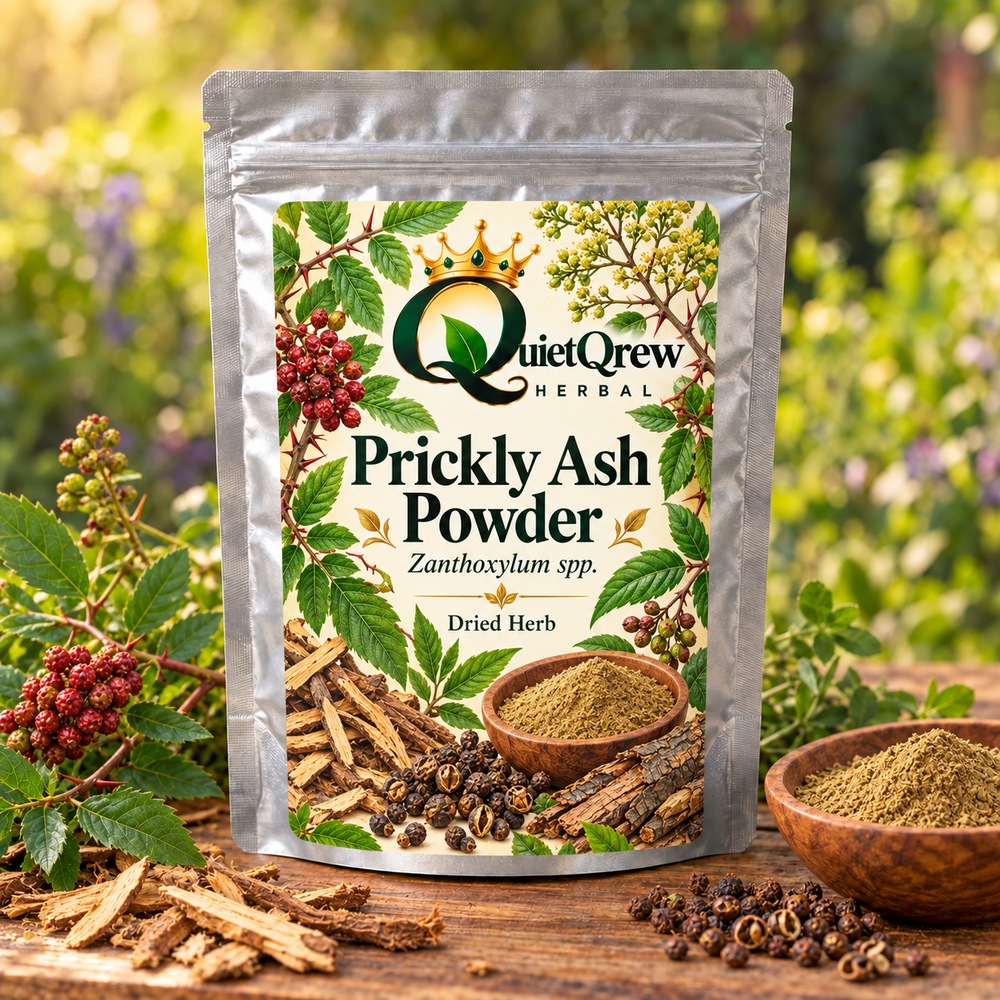 Prickly Ash Powder — Zanthoxylum spp. — QuietQrew Herbal label