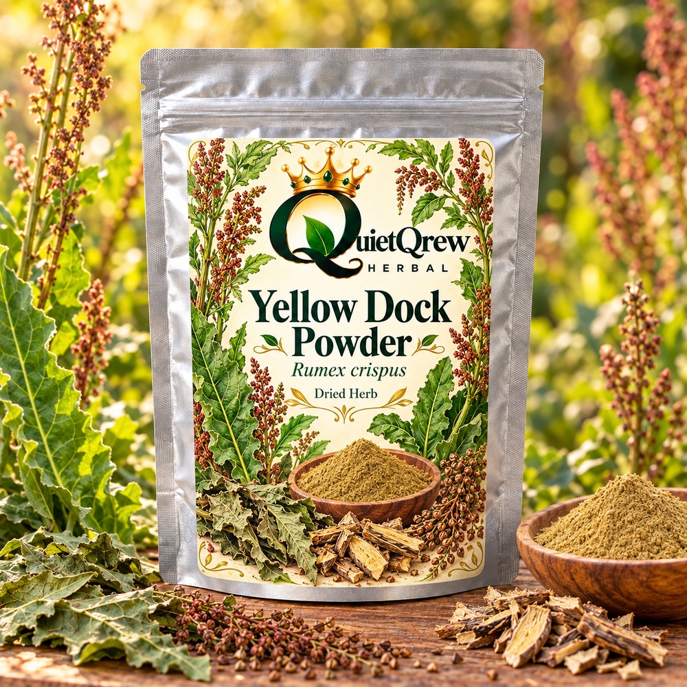 Yellow Dock Powder — Rumex crispus — QuietQrew Herbal label