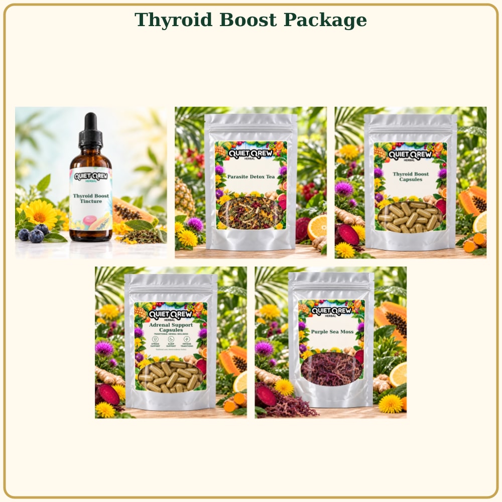 Thyroid Boost Package — QuietQrew Herbal silver pouch packaging
